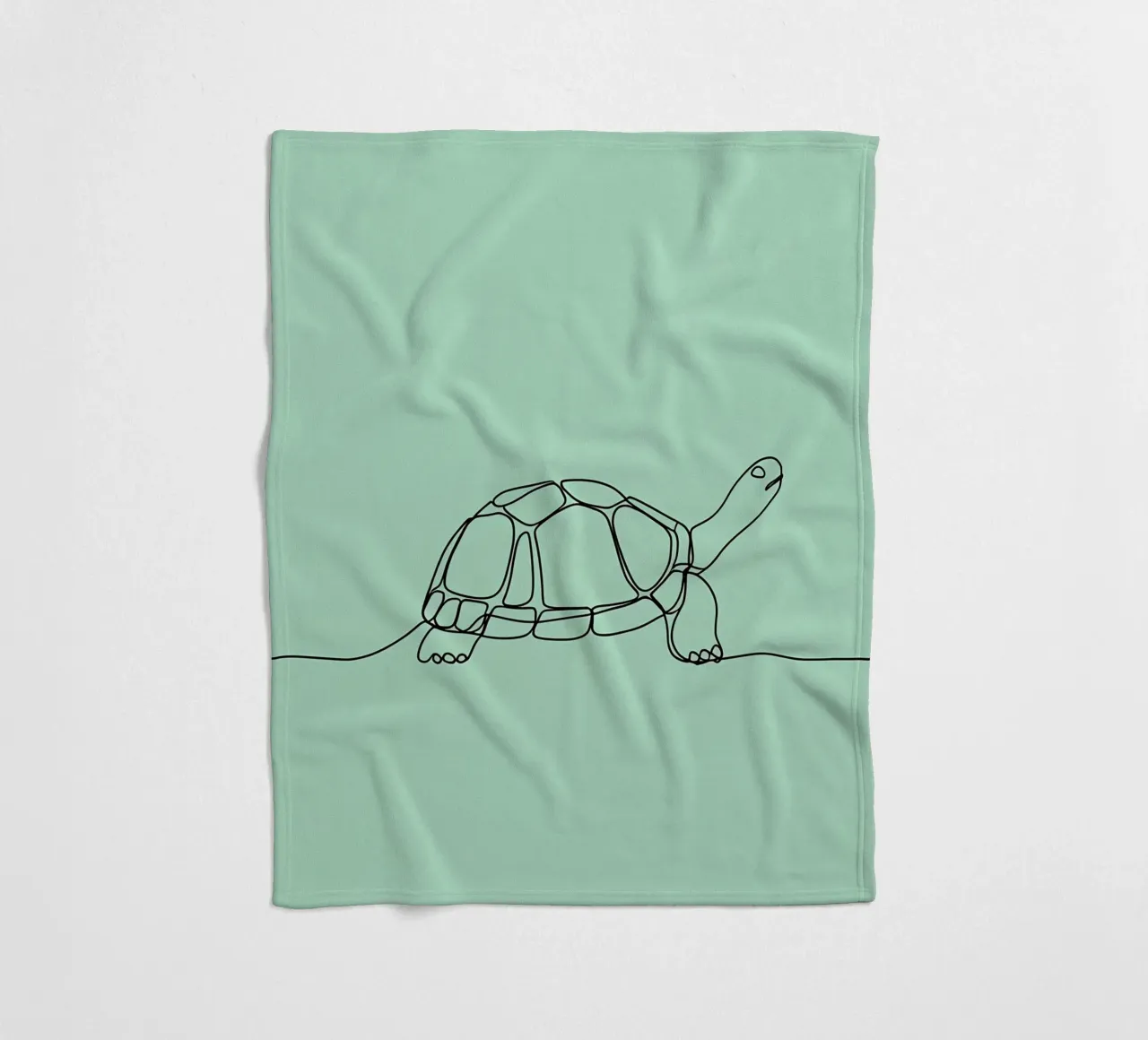 Minimalist Line Drawing of a Turtle | Modern Abstract Art fleece blanket by Viv Line Art