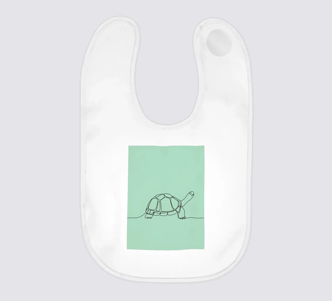 Minimalist Line Drawing of a Turtle | Modern Abstract Art baby bib by Viv Line Art