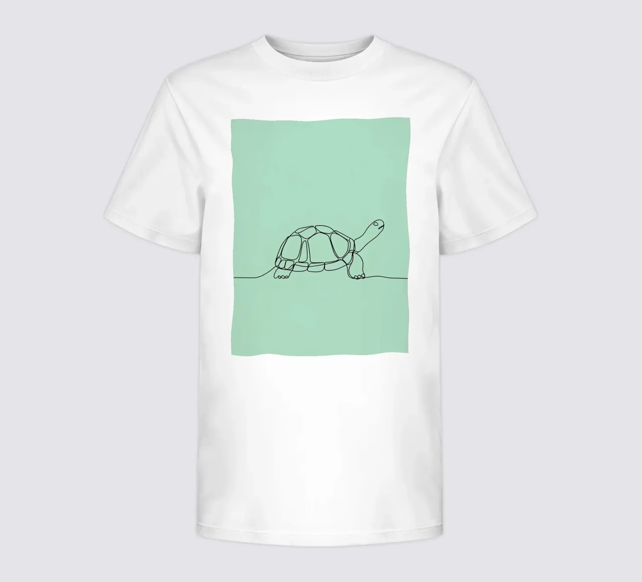Minimalist Line Drawing of a Turtle | Modern Abstract Art kids t-shirt by Viv Line Art
