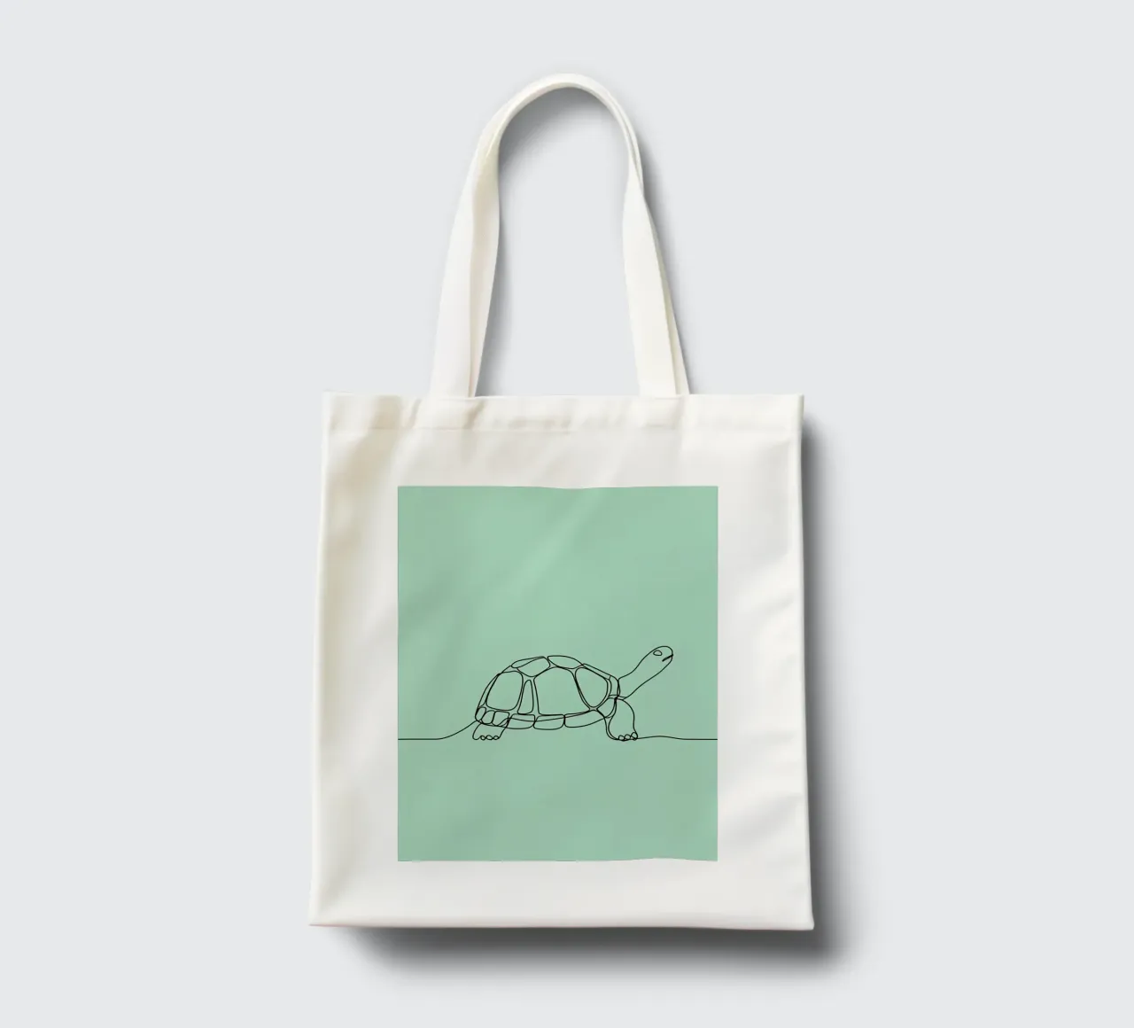 Minimalist Line Drawing of a Turtle | Modern Abstract Art tote bag by Viv Line Art