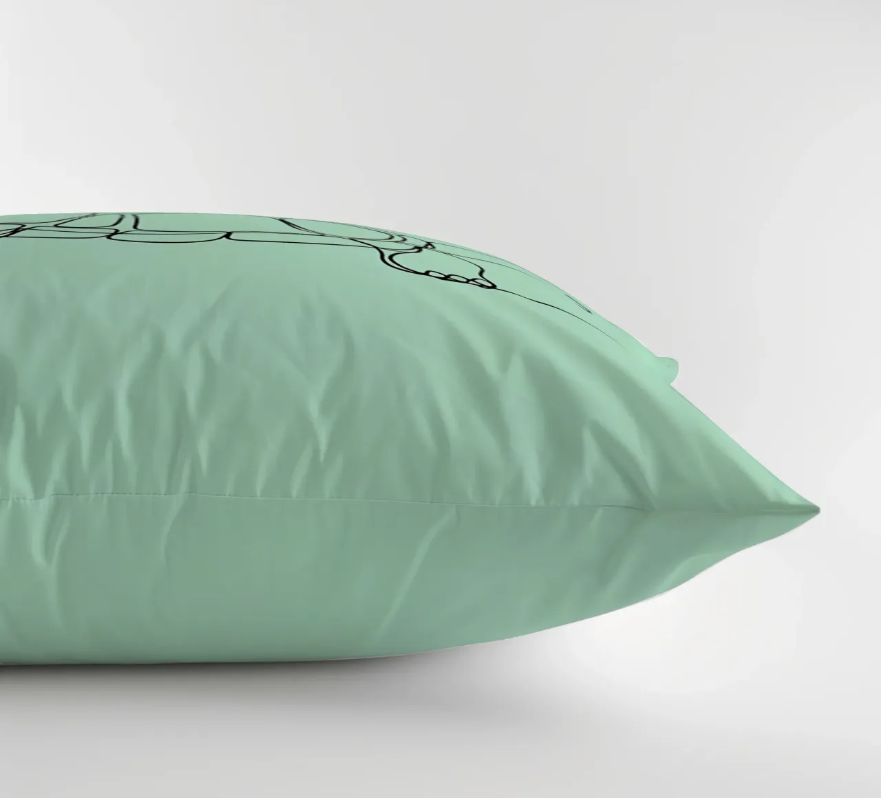 Minimalist Line Drawing of a Turtle | Modern Abstract Art decorative cushion by Viv Line Art