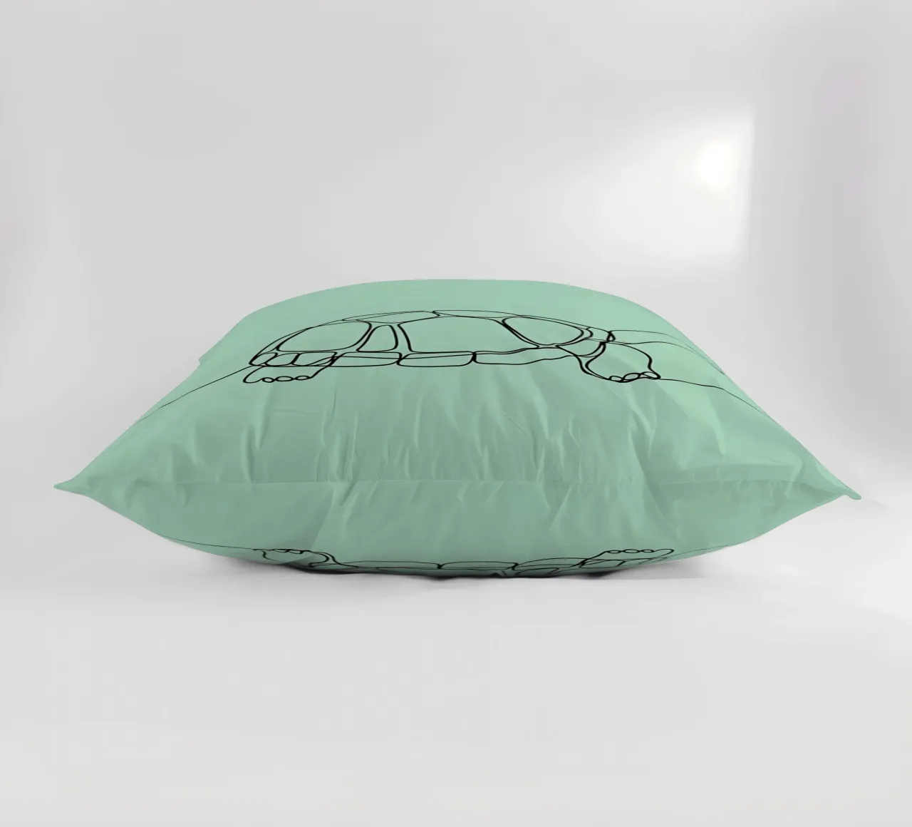 Minimalist Line Drawing of a Turtle | Modern Abstract Art decorative cushion by Viv Line Art