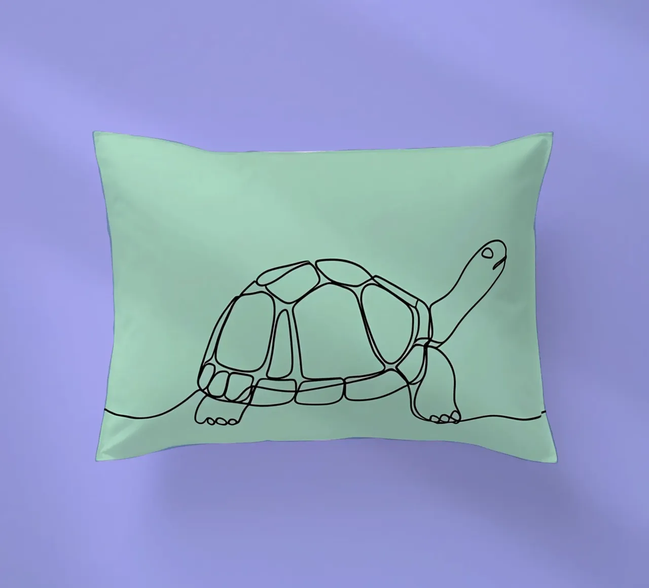Minimalist Line Drawing of a Turtle | Modern Abstract Art decorative cushion by Viv Line Art