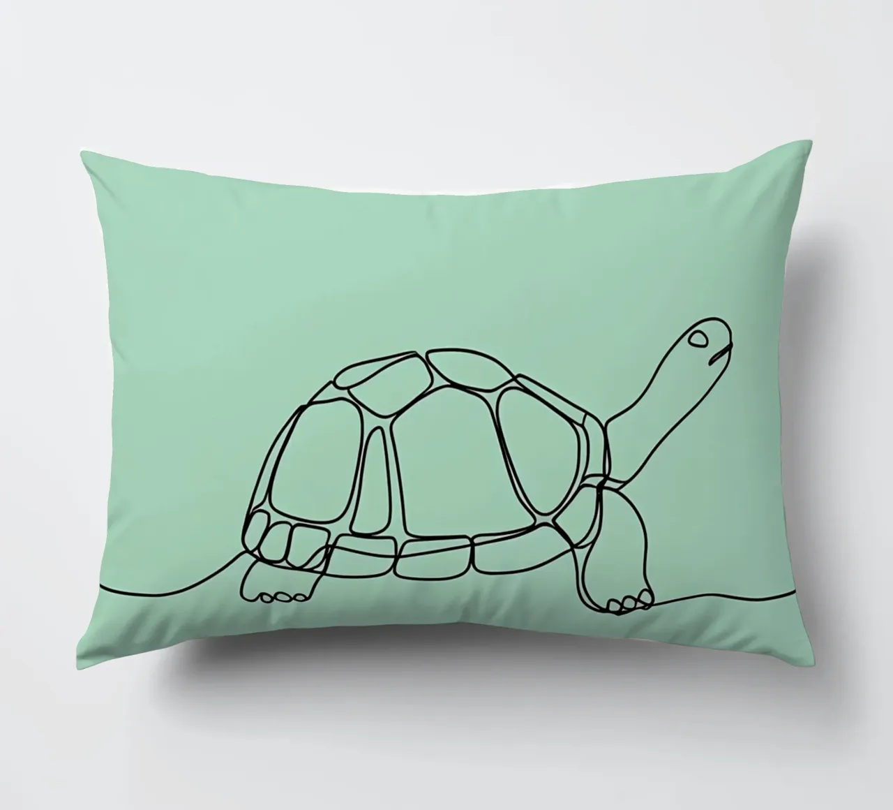 Minimalist Line Drawing of a Turtle | Modern Abstract Art decorative cushion by Viv Line Art