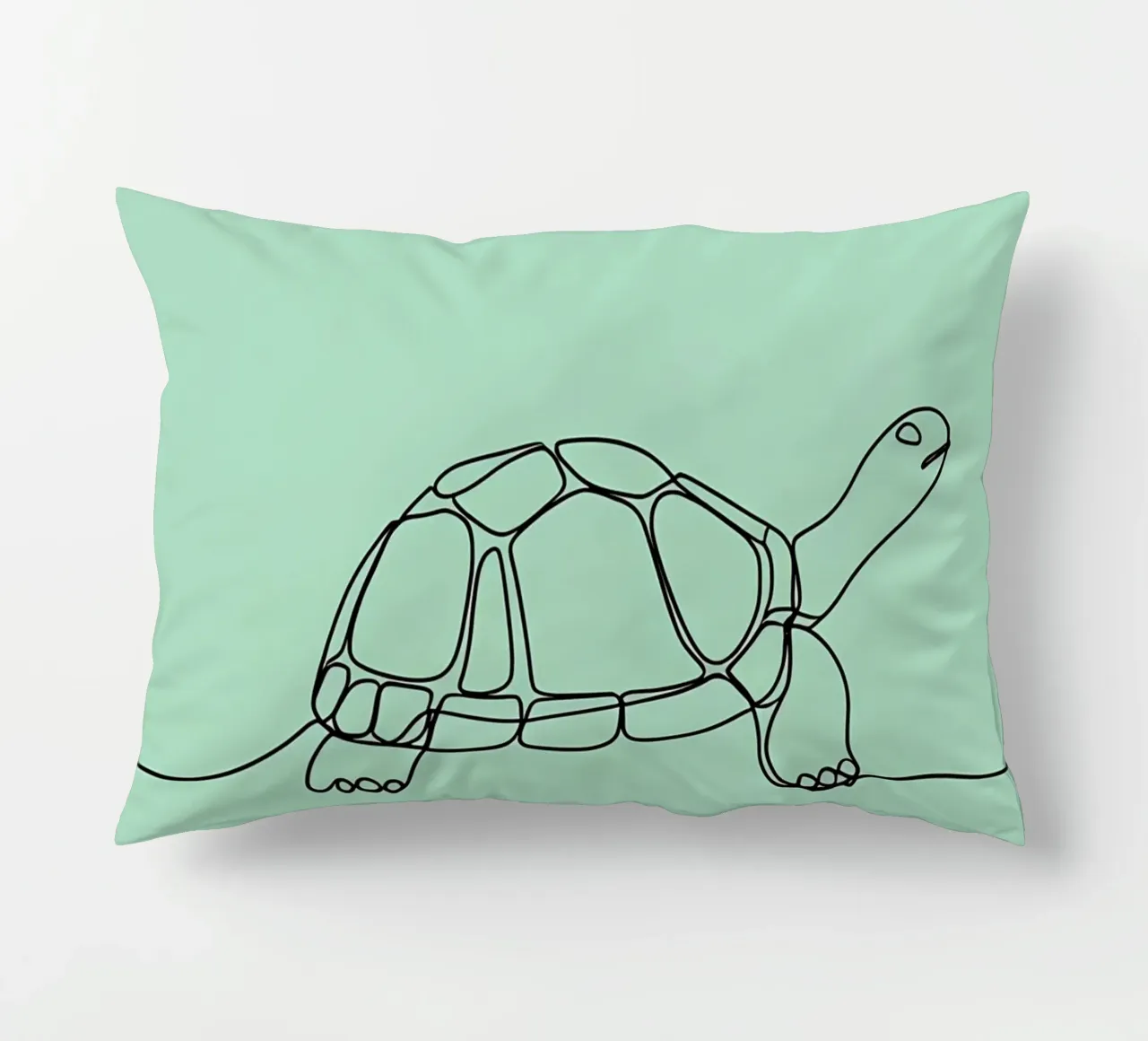 Minimalist Line Drawing of a Turtle | Modern Abstract Art decorative cushion by Viv Line Art