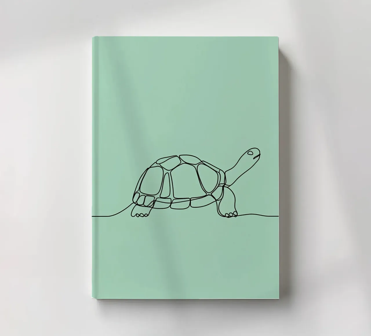 Minimalist Line Drawing of a Turtle | Modern Abstract Art notebook by Viv Line Art