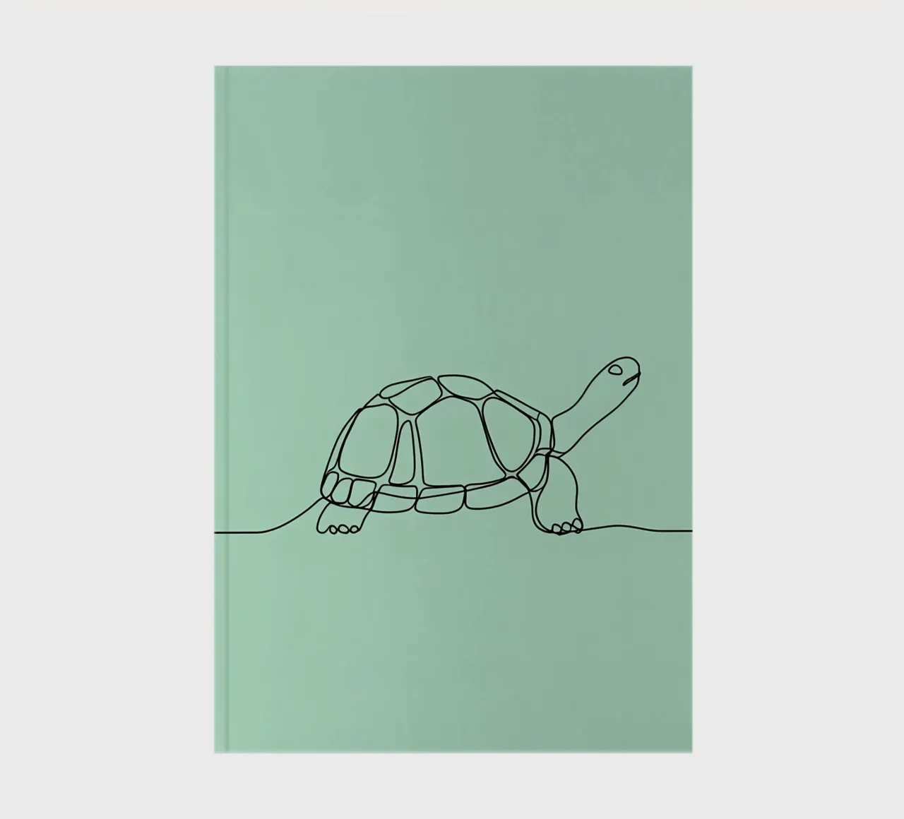 Minimalist Line Drawing of a Turtle | Modern Abstract Art notebook by Viv Line Art