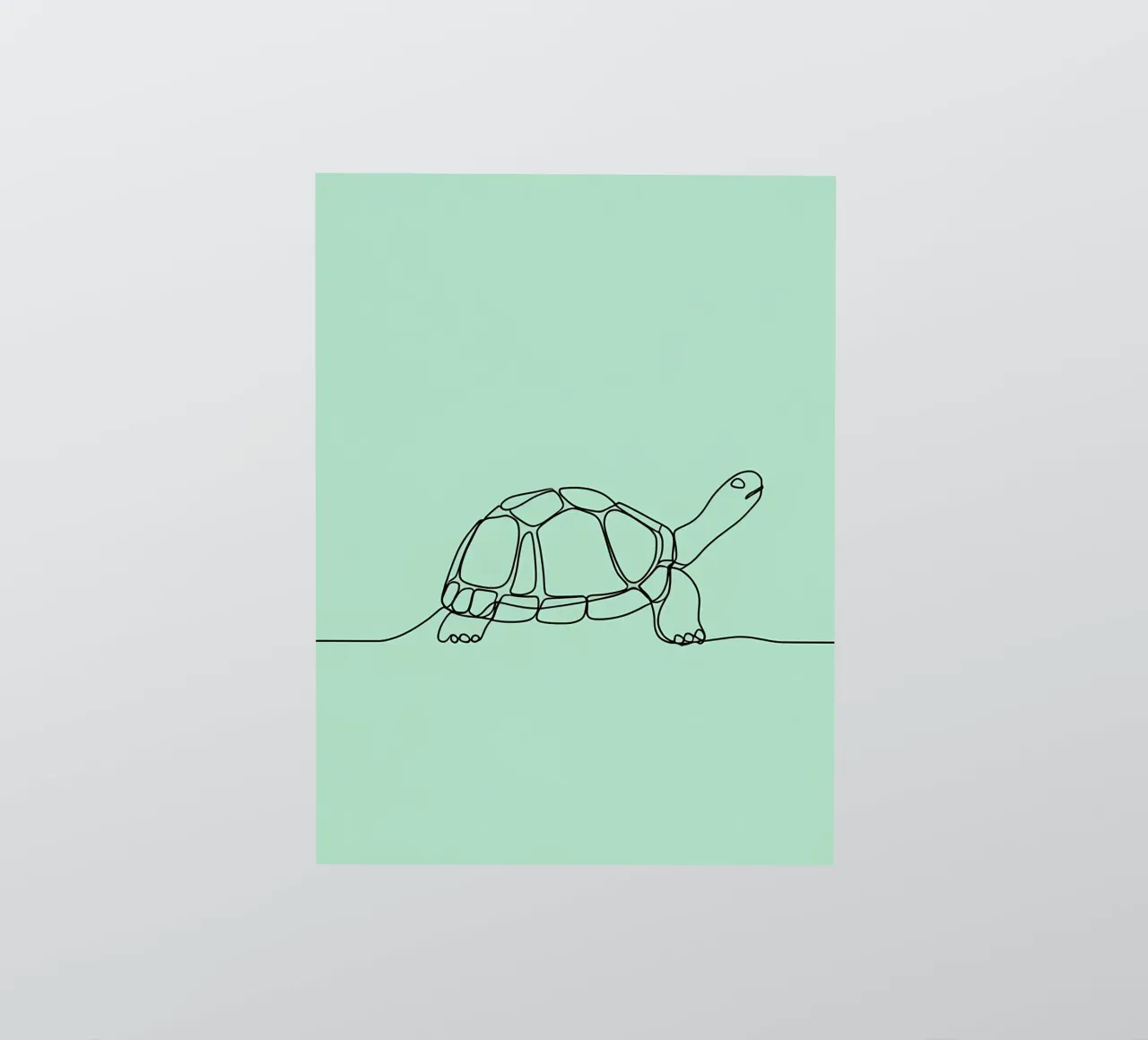 Minimalist Line Drawing of a Turtle | Modern Abstract Art sticker by Viv Line Art