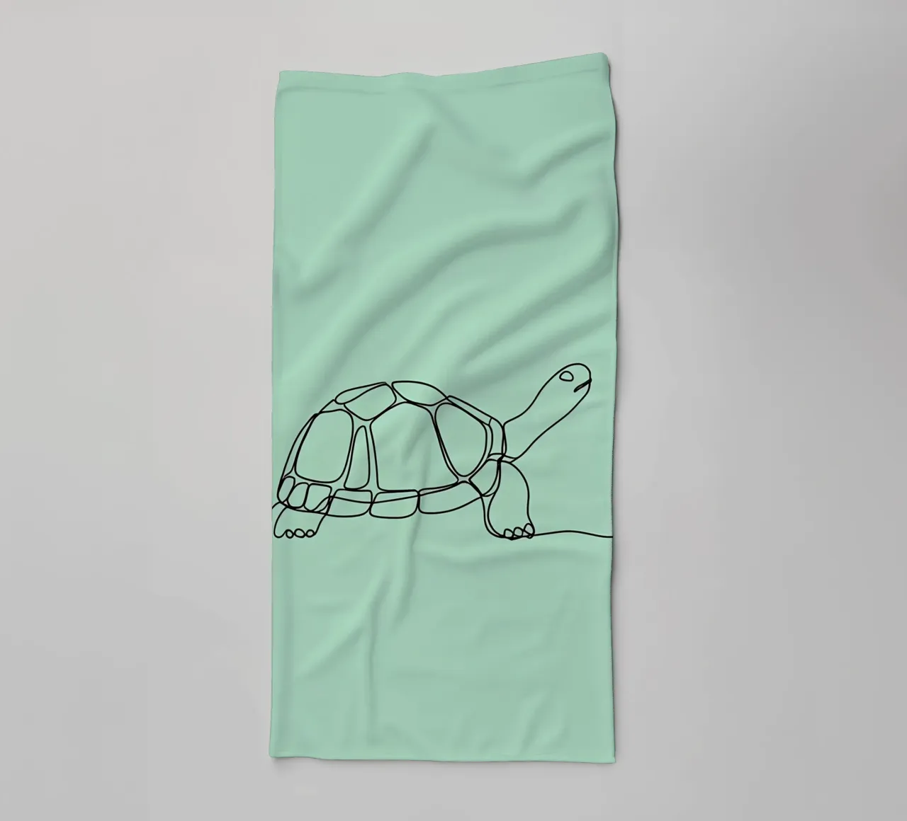 Minimalist Line Drawing of a Turtle | Modern Abstract Art towel by Viv Line Art