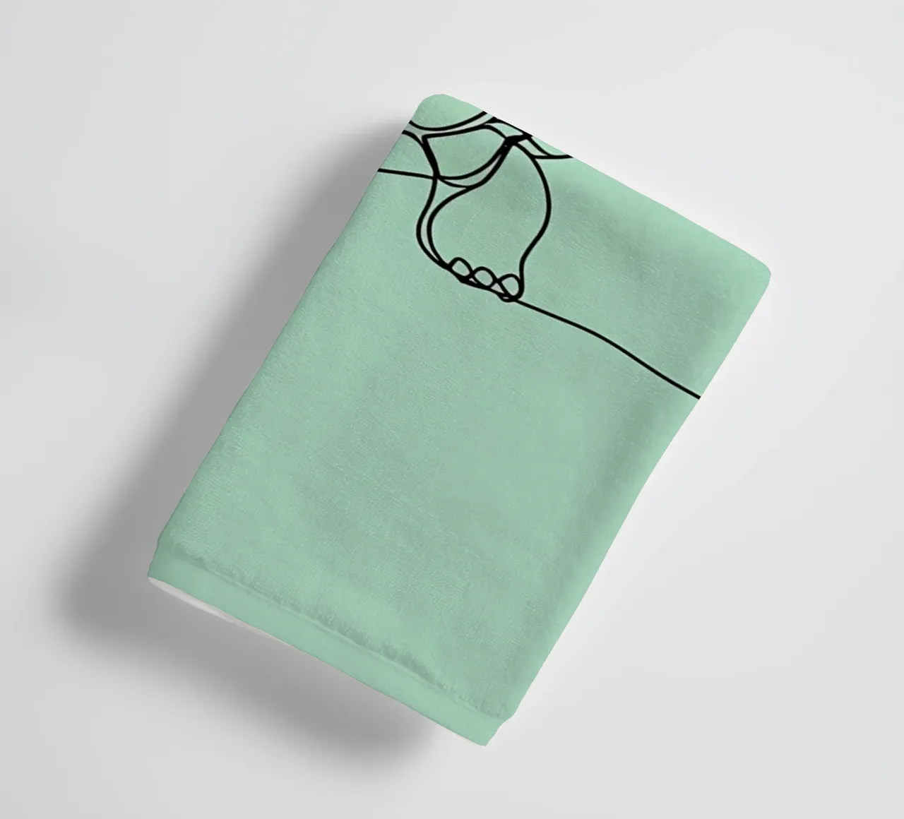 Minimalist Line Drawing of a Turtle | Modern Abstract Art towel by Viv Line Art