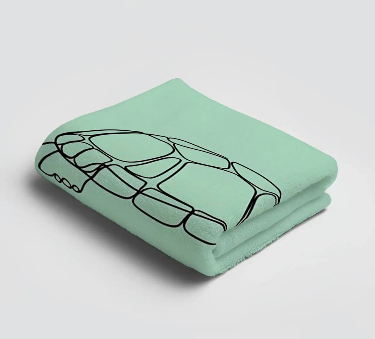 Minimalist Line Drawing of a Turtle | Modern Abstract Art towel by Viv Line Art