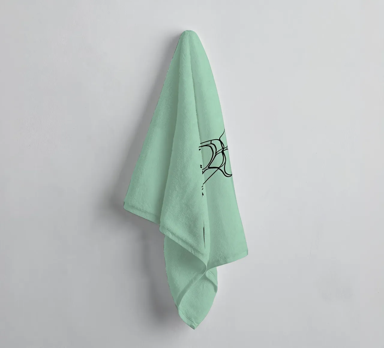 Minimalist Line Drawing of a Turtle | Modern Abstract Art towel by Viv Line Art