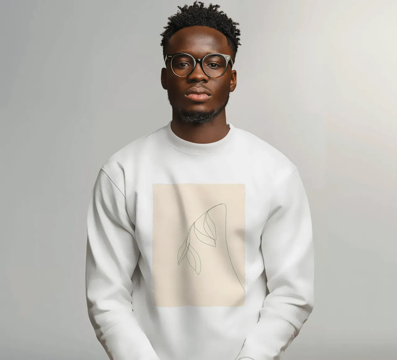 Dessin au trait minimaliste de feuilles | Modern Abstract Art sweat de Viv Line Art