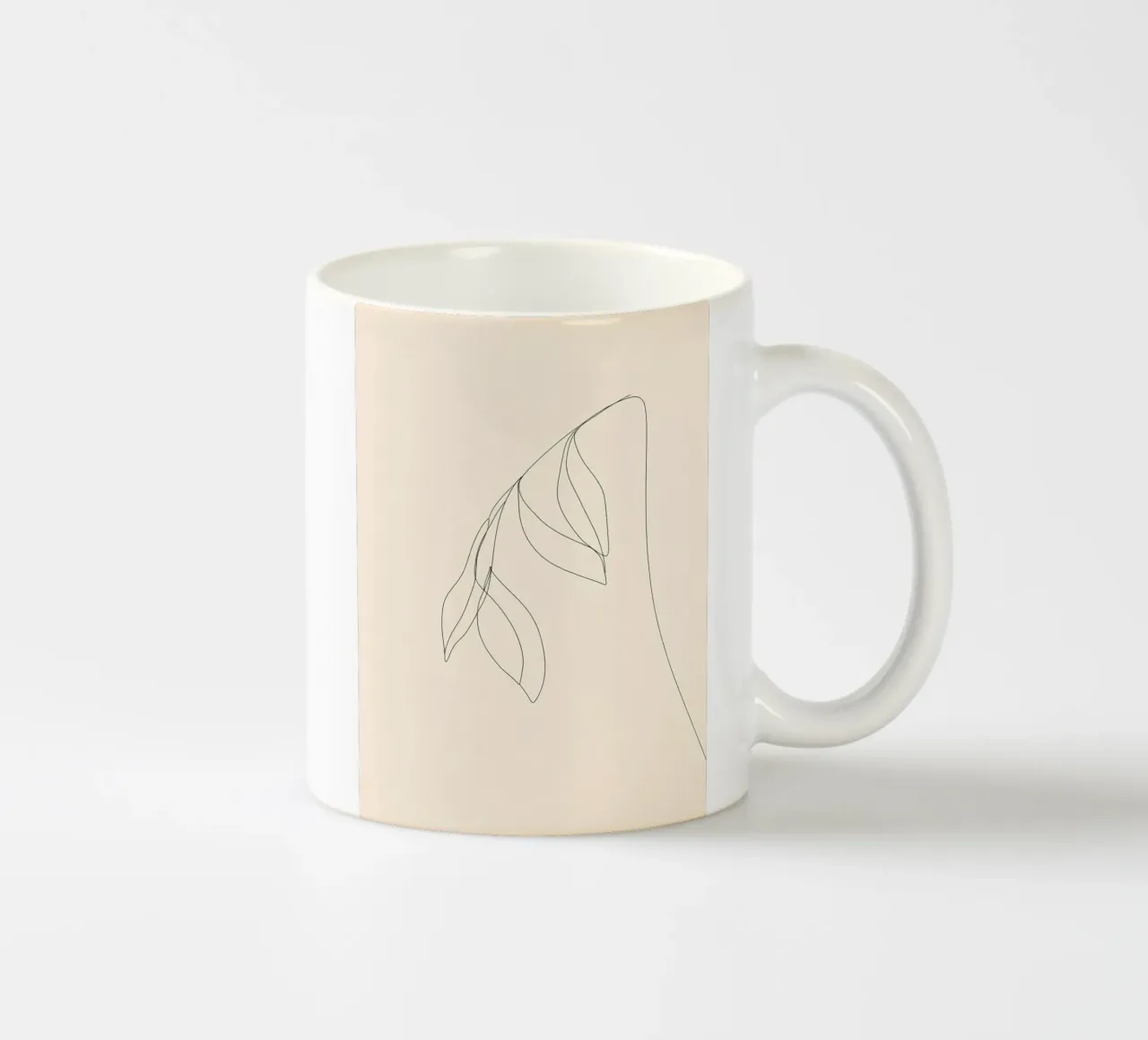 Dessin au trait minimaliste de feuilles | Modern Abstract Art mug en céramique de Viv Line Art