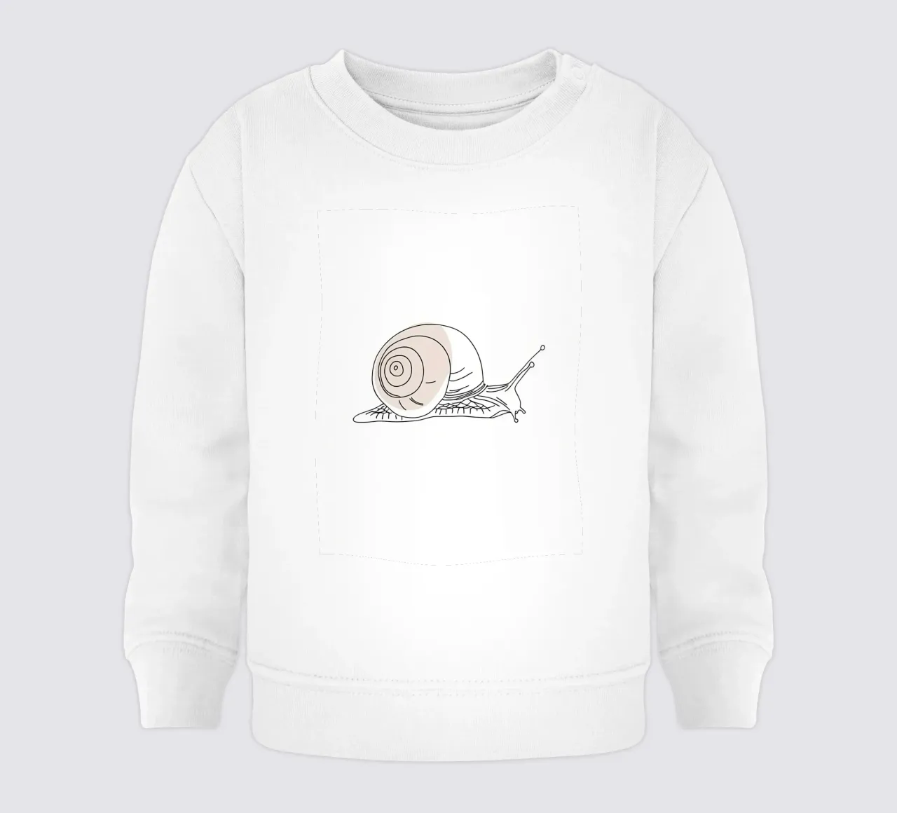 Minimalist Line Drawing of a Snail | Modern Abstract Art baby sweatshirt by Viv Line Art