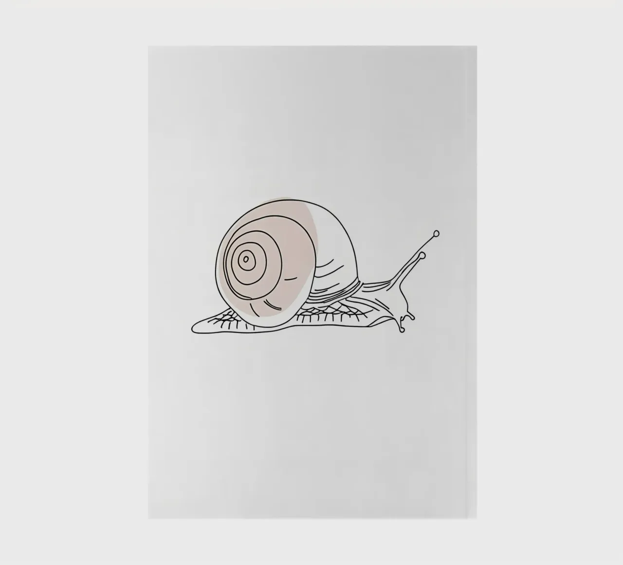 Minimalist Line Drawing of a Snail | Modern Abstract Art notebook by Viv Line Art