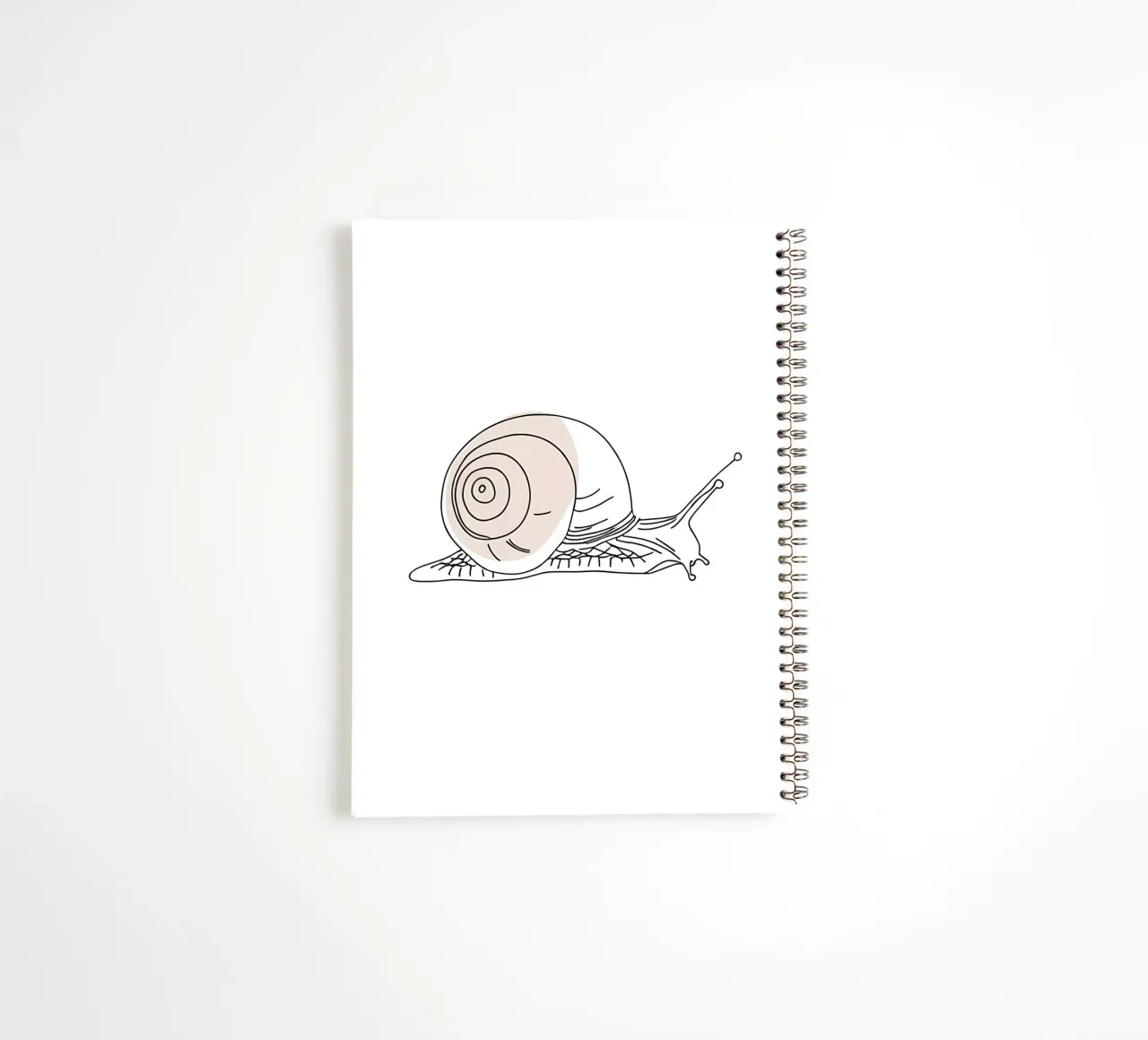 Minimalist Line Drawing of a Snail | Modern Abstract Art spiral notebook by Viv Line Art