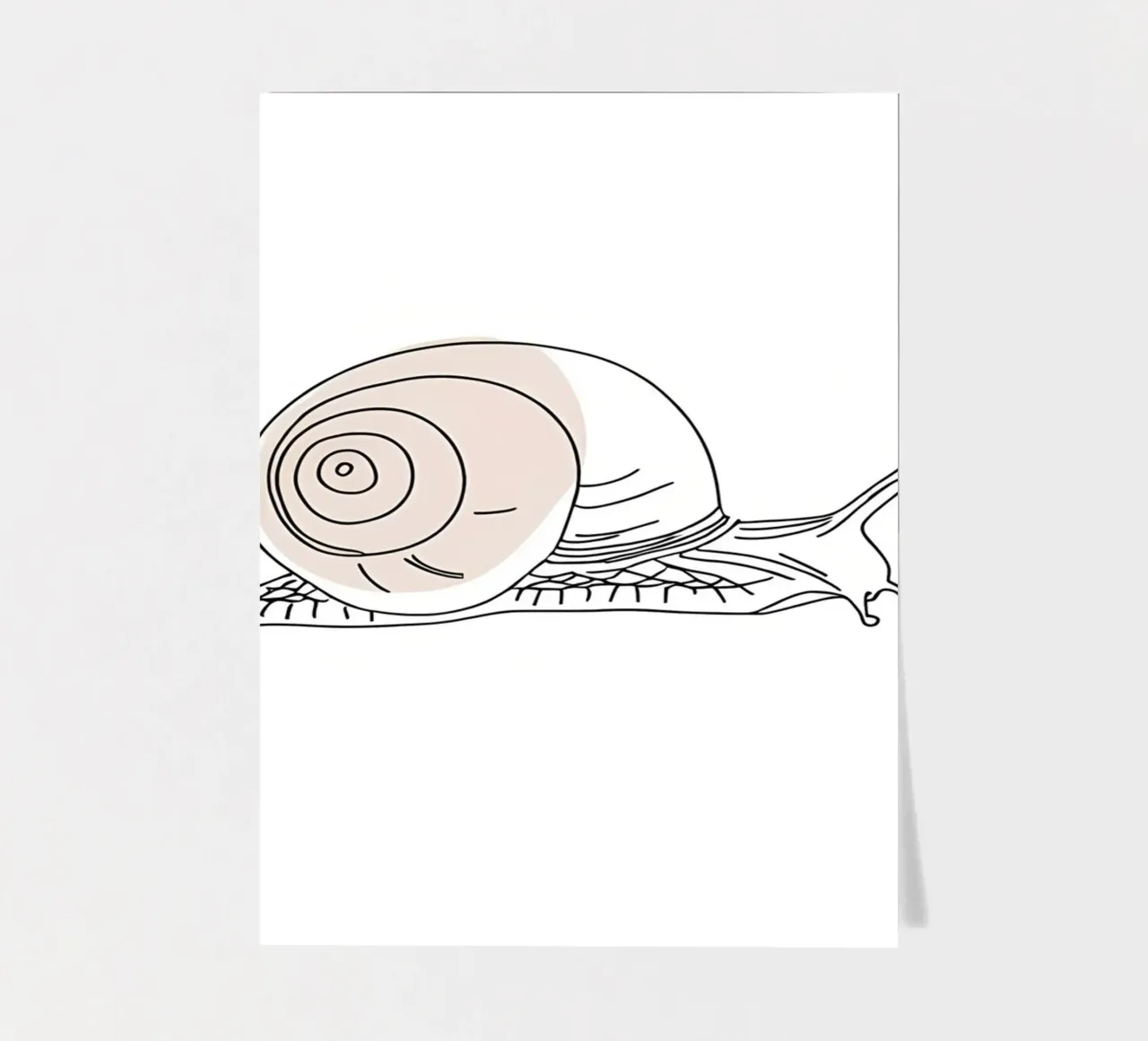 Minimalist Line Drawing of a Snail | Modern Abstract Art sticker sheet by Viv Line Art