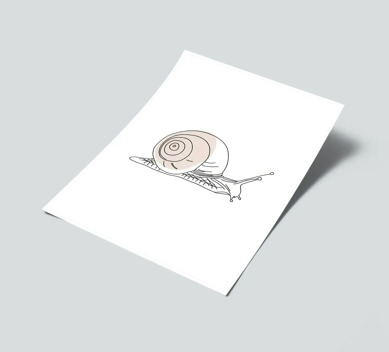 Minimalist Line Drawing of a Snail | Modern Abstract Art sticker sheet by Viv Line Art