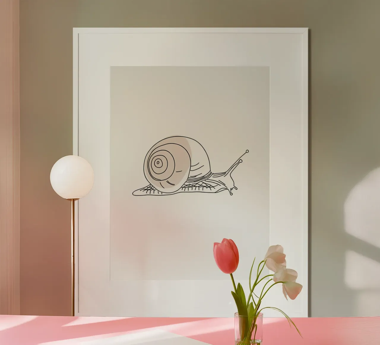 Minimalist Line Drawing of a Snail | Modern Abstract Art hahnemühle by Viv Line Art