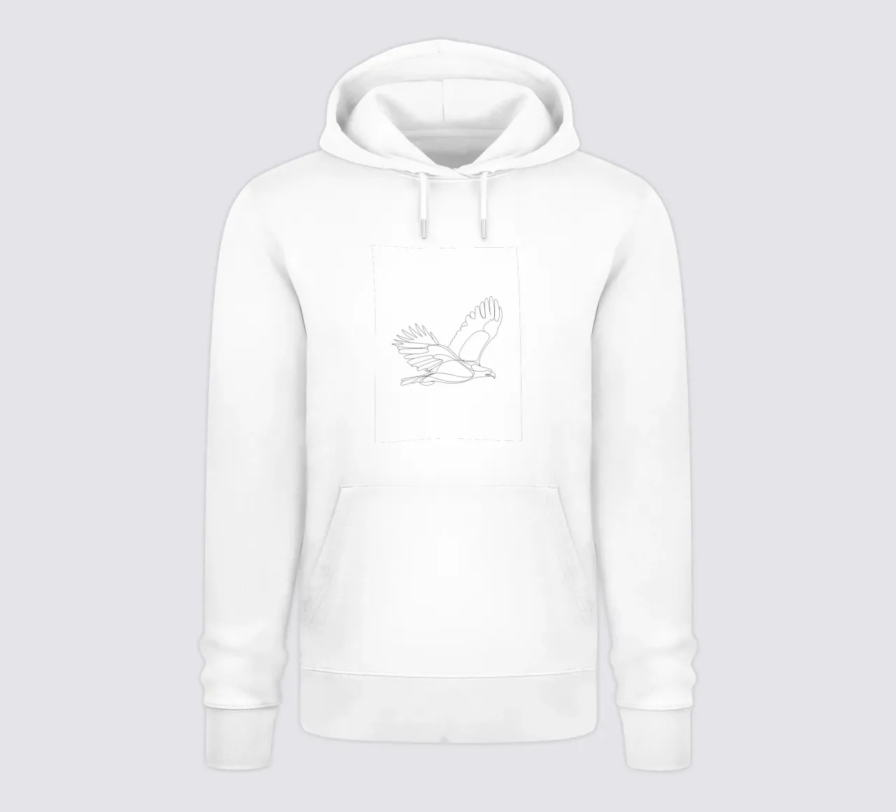 Disegno lineare minimalista di un'aquila in volo | Modern Abstr felpa con cappuccio da Viv Line Art