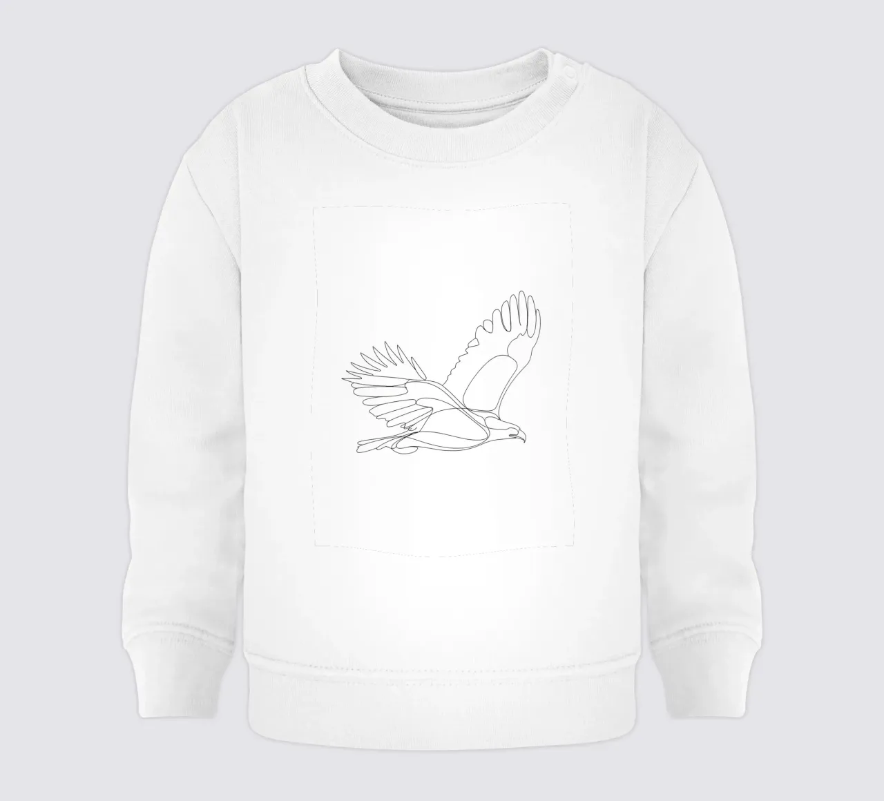 Disegno lineare minimalista di un'aquila in volo | Modern Abstr felpa neonato da Viv Line Art