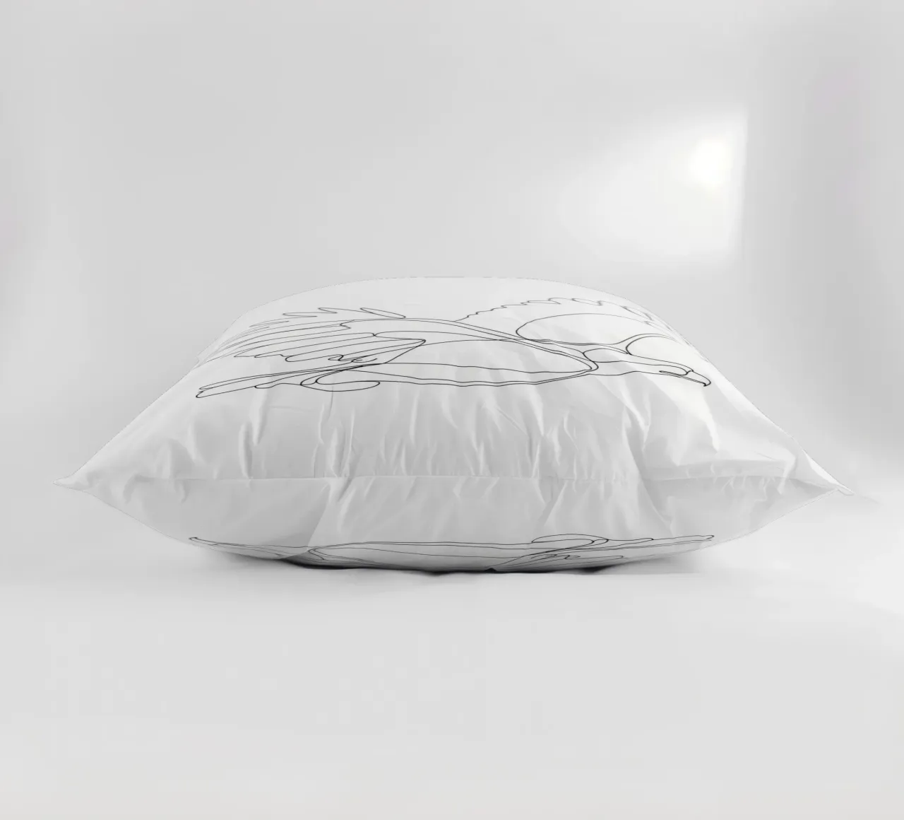 Minimalist Line Drawing of an Eagle in Flight | Modern Abstr decorative cushion by Viv Line Art