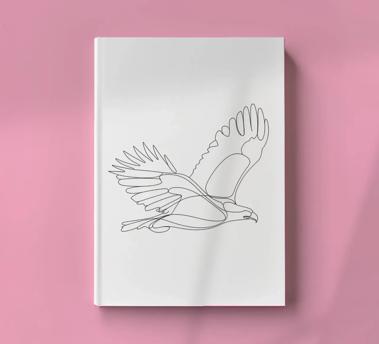 Minimalist Line Drawing of an Eagle in Flight | Modern Abstr notebook by Viv Line Art