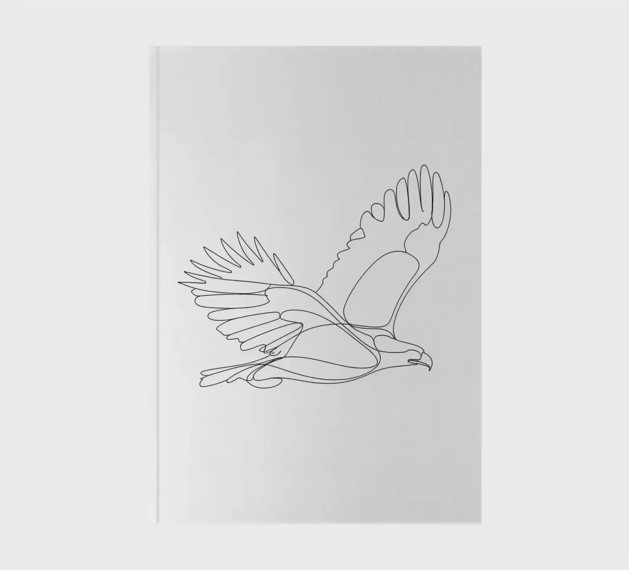 Minimalist Line Drawing of an Eagle in Flight | Modern Abstr notebook by Viv Line Art