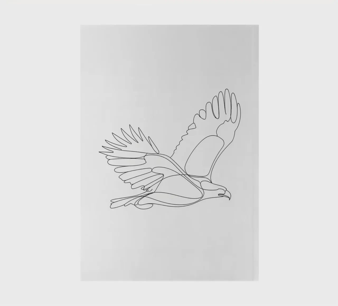 Minimalist Line Drawing of an Eagle in Flight | Modern Abstr notebook by Viv Line Art
