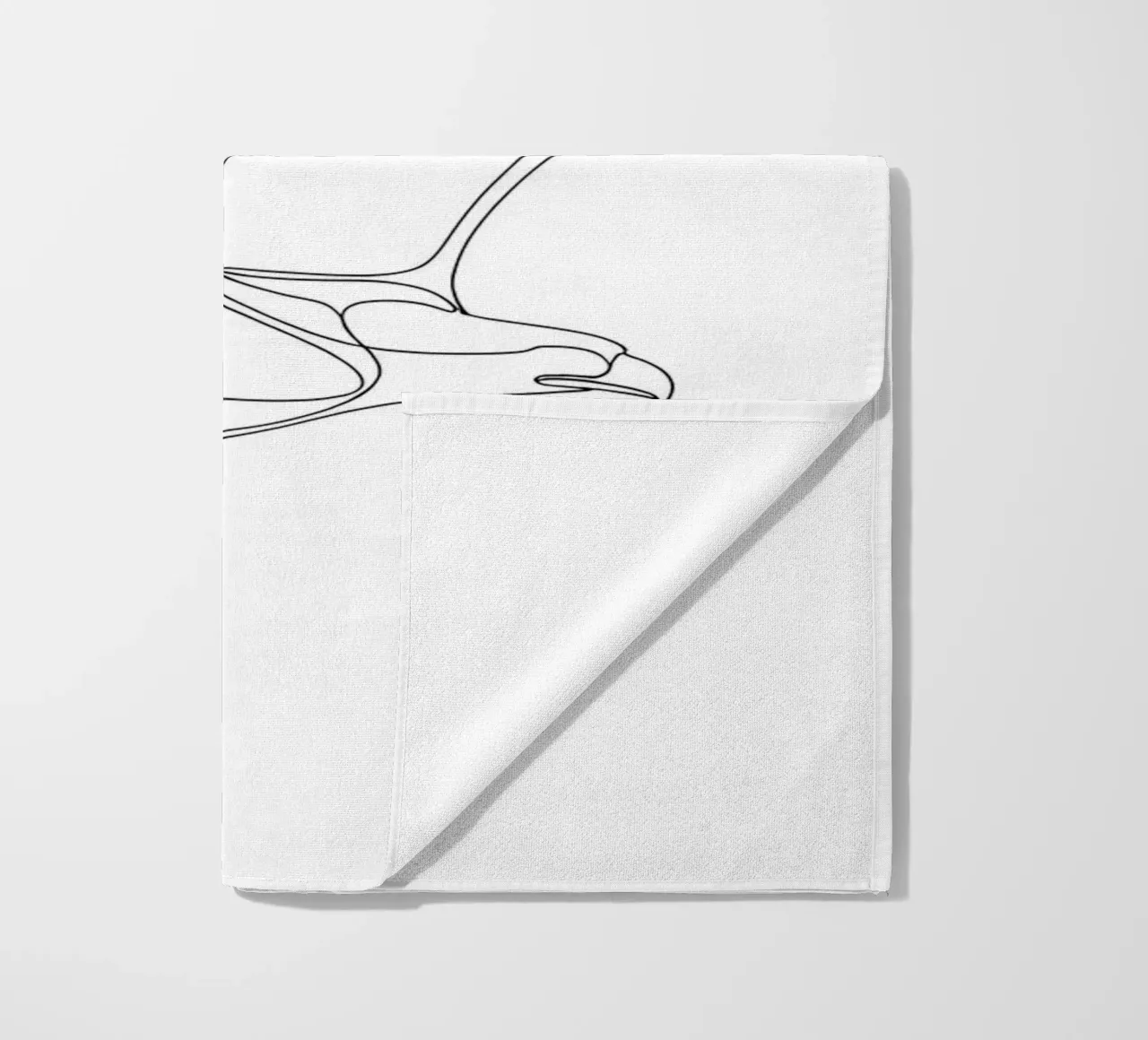 Dessin au trait minimaliste d'un aigle en vol | Modern Abstr serviette de plage de Viv Line Art