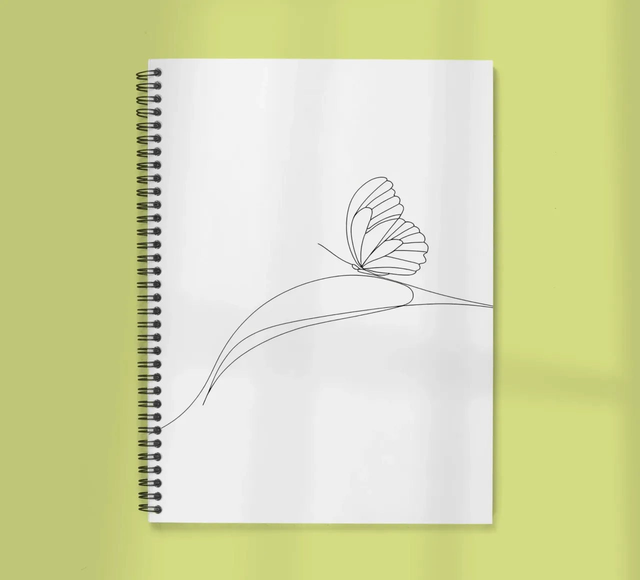Minimalist Line Drawing of a Butterfly | Modern Abstract Art spiral notebook by Viv Line Art
