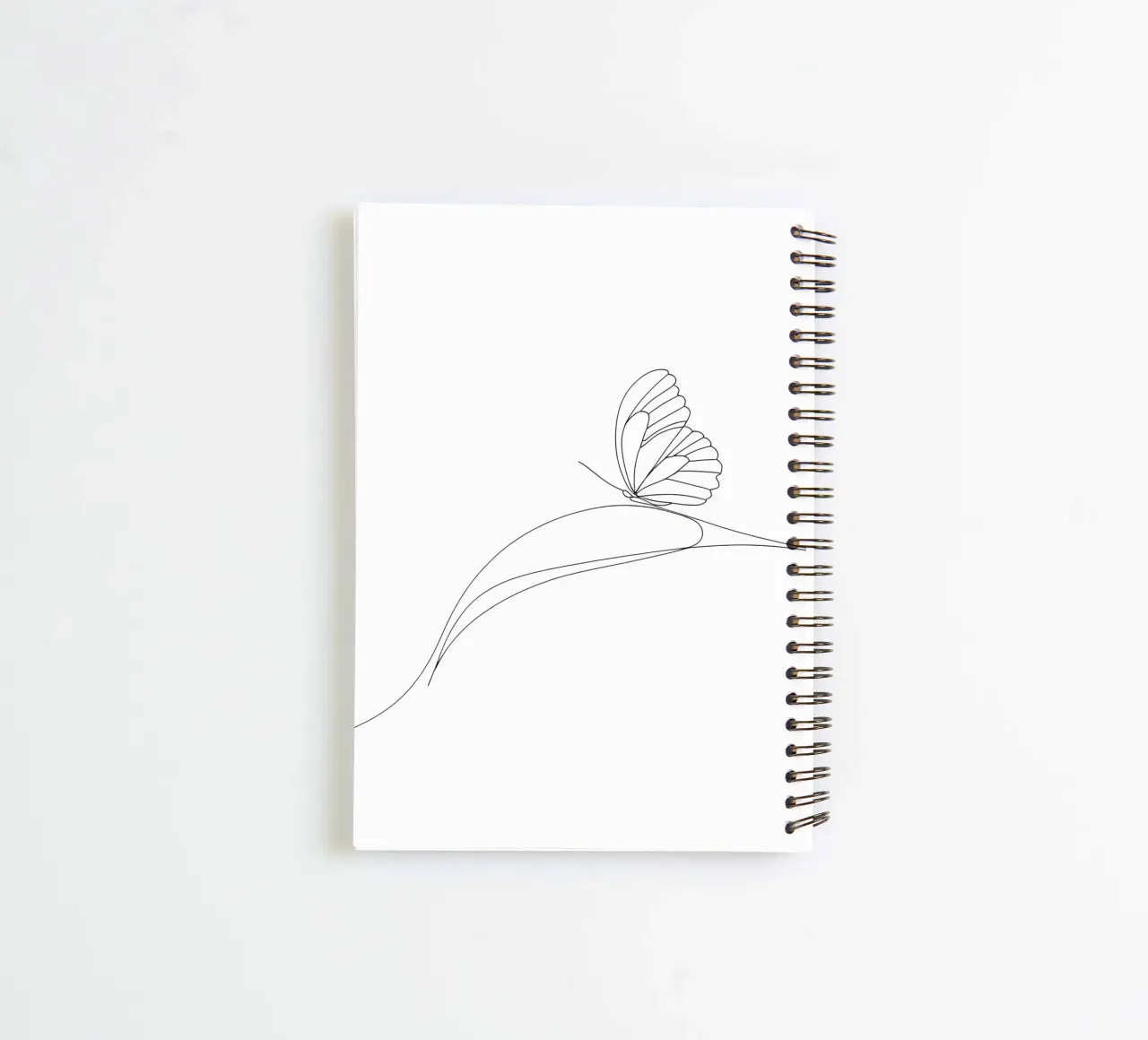 Minimalist Line Drawing of a Butterfly | Modern Abstract Art spiral notebook by Viv Line Art