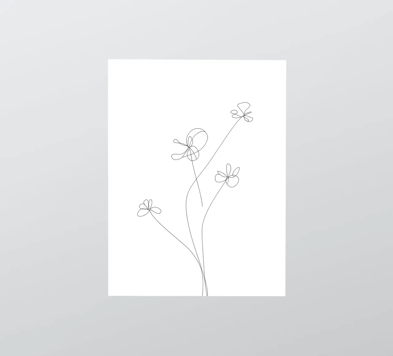 Disegno lineare minimalista di dalie | Arte astratta moderna adesivo da Viv Line Art