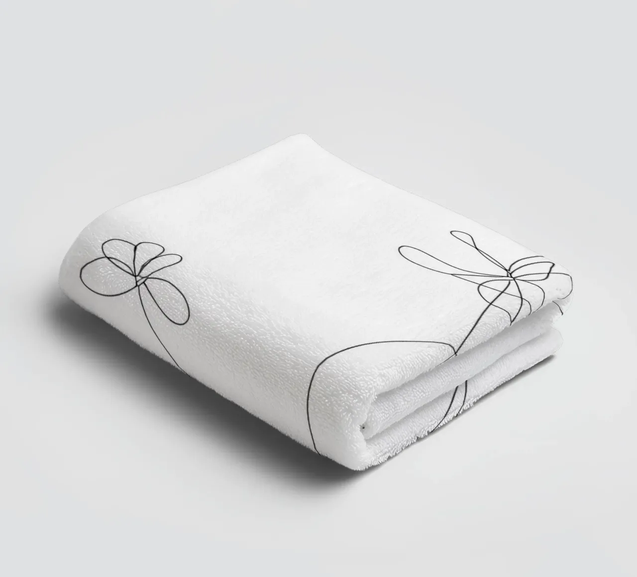 Dessin au trait minimaliste de dahlias | Modern Abstract Art serviette de bain de Viv Line Art