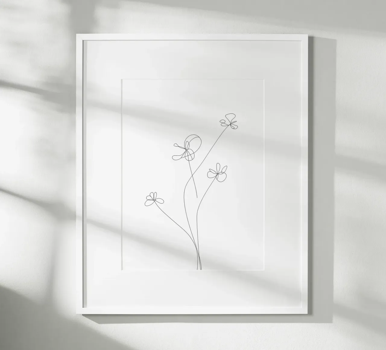 Dessin au trait minimaliste de dahlias | Modern Abstract Art poster de Viv Line Art