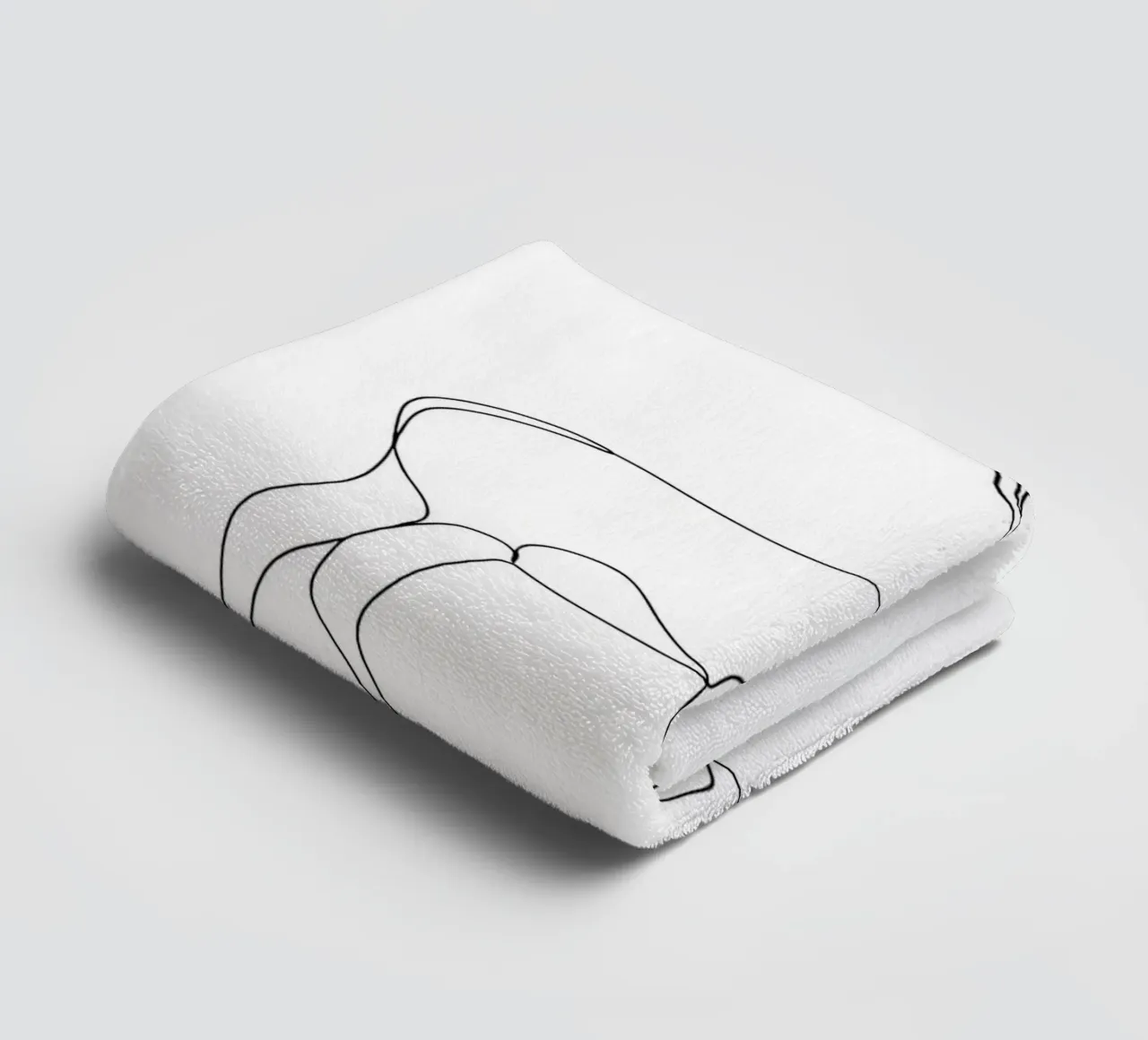 Dessin au trait minimaliste d'un cerf | Modern Abstract Art serviette de bain de Viv Line Art