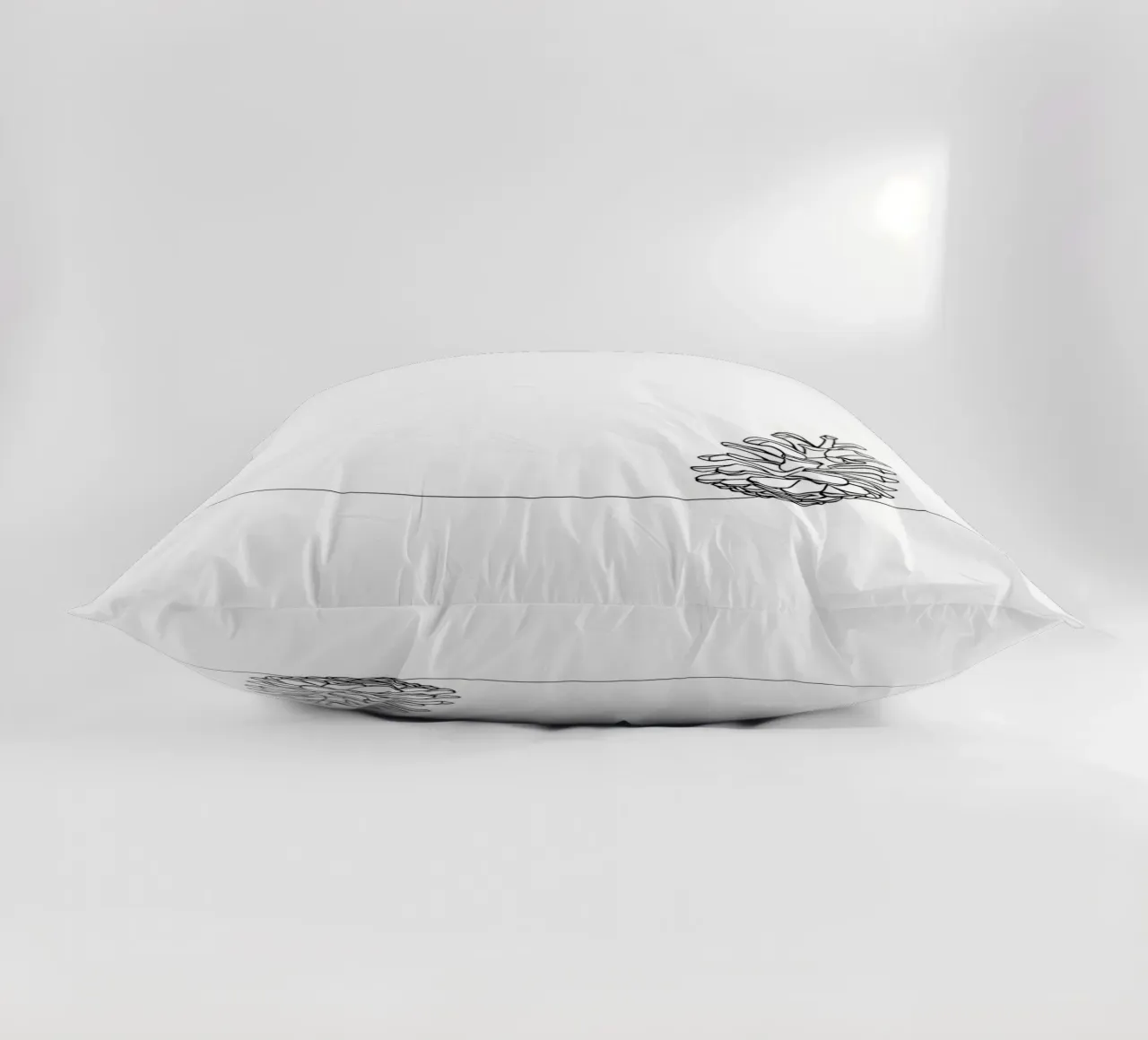 Minimalist Line Drawing of a Pine Cone | Modern Abstract Art decorative cushion by Viv Line Art