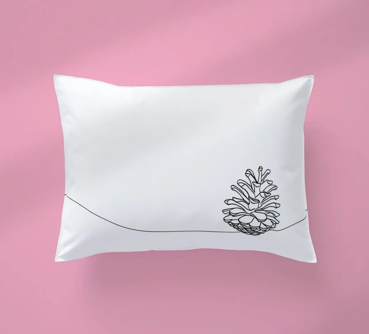Minimalist Line Drawing of a Pine Cone | Modern Abstract Art decorative cushion by Viv Line Art