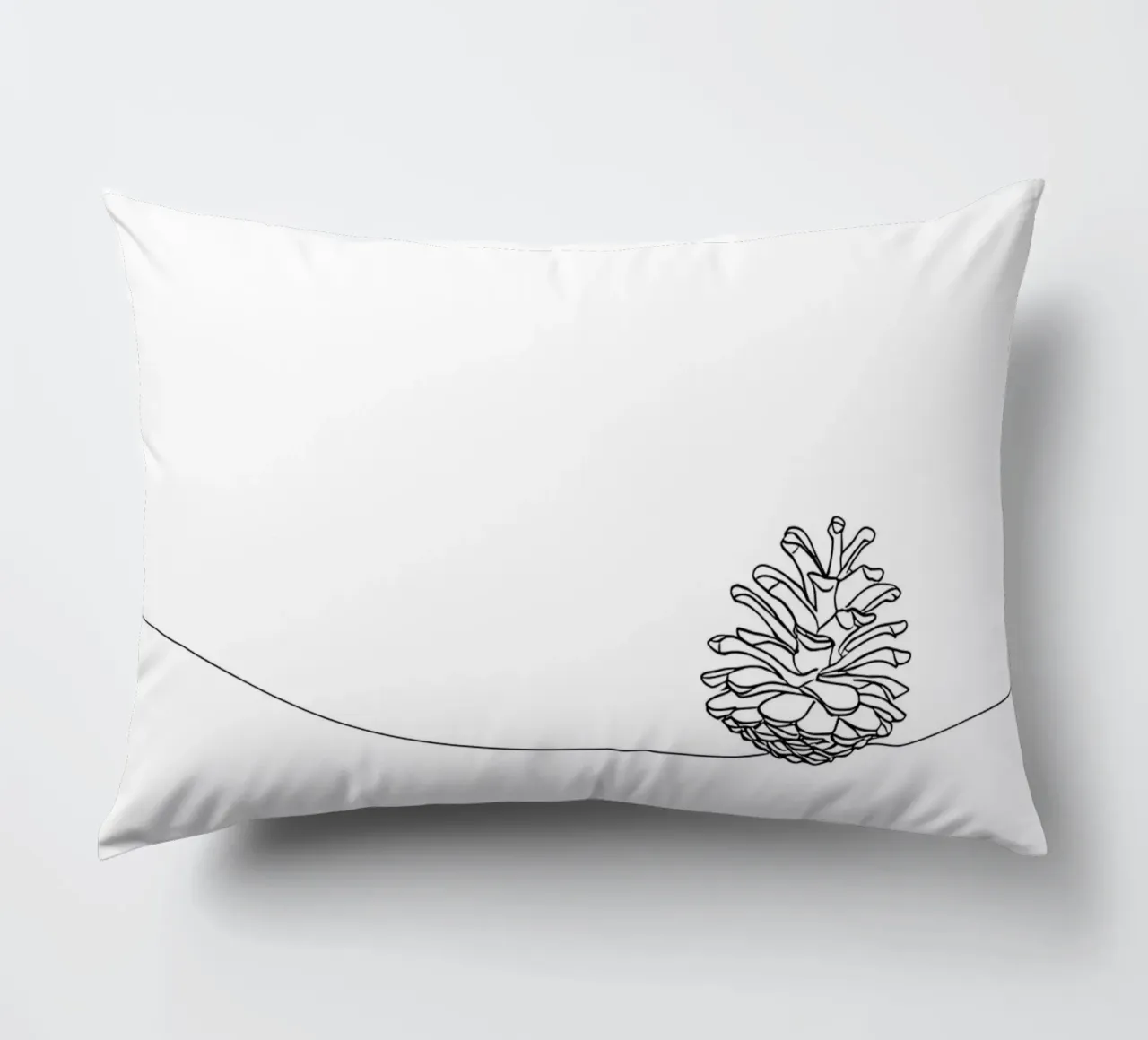 Minimalist Line Drawing of a Pine Cone | Modern Abstract Art decorative cushion by Viv Line Art
