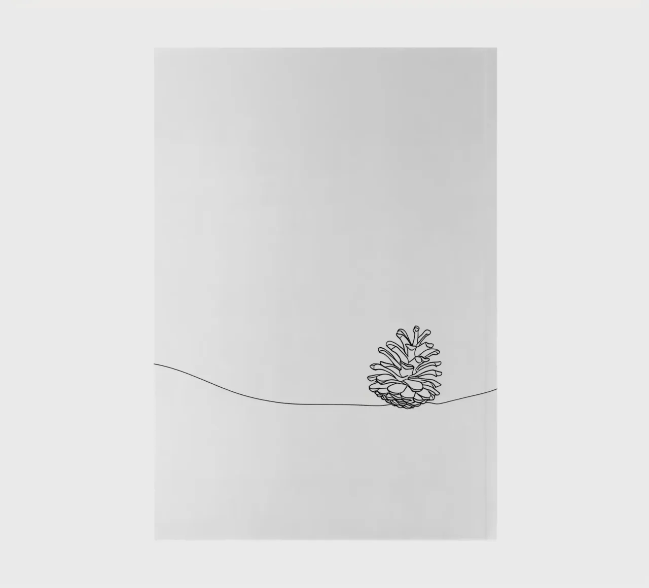 Dessin au trait minimaliste d'une pomme de pin | Modern Abstract Art carnet de notes de Viv Line Art
