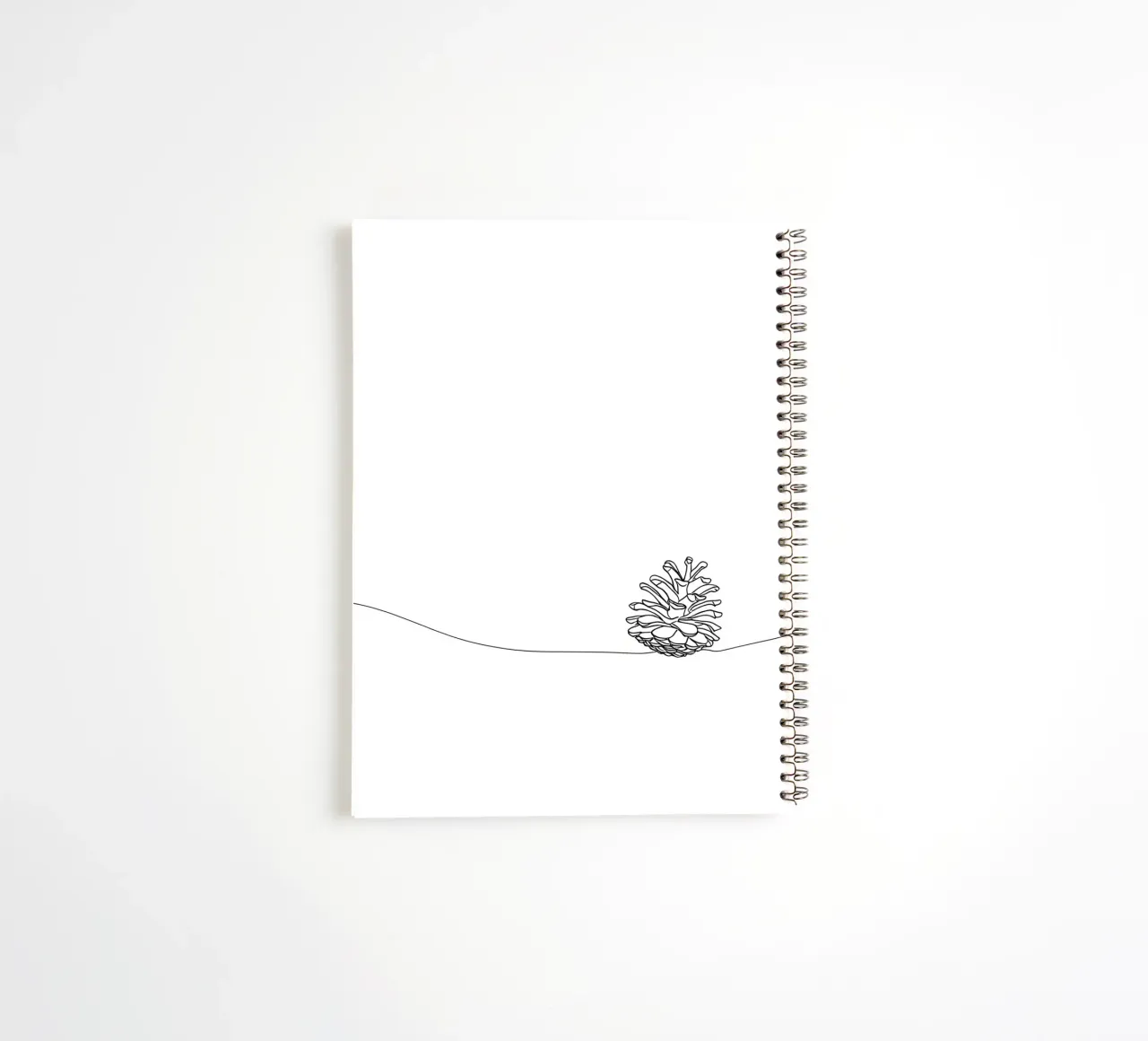 Minimalist Line Drawing of a Pine Cone | Modern Abstract Art spiral notebook by Viv Line Art
