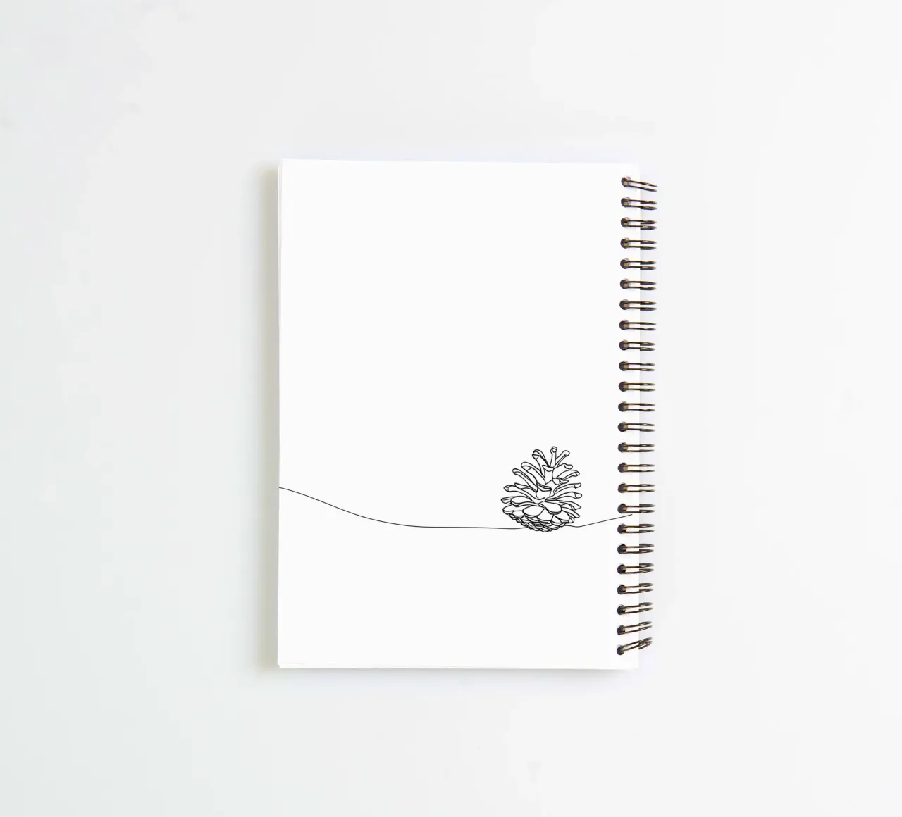 Minimalist Line Drawing of a Pine Cone | Modern Abstract Art spiral notebook by Viv Line Art