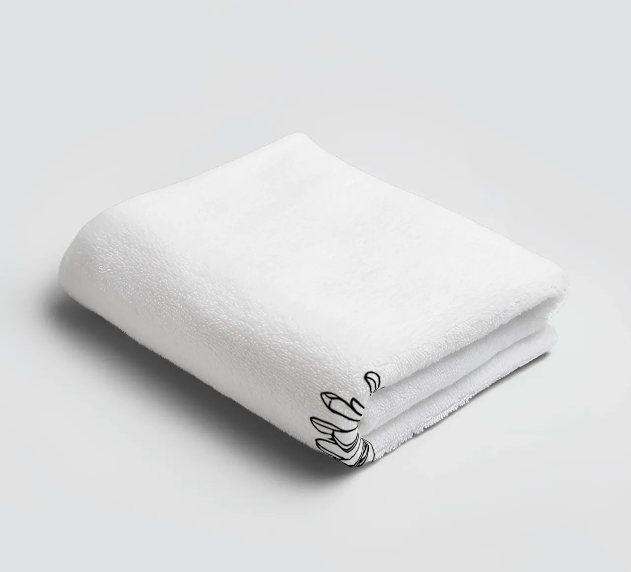Dessin au trait minimaliste d'une pomme de pin | Modern Abstract Art serviette de bain de Viv Line Art