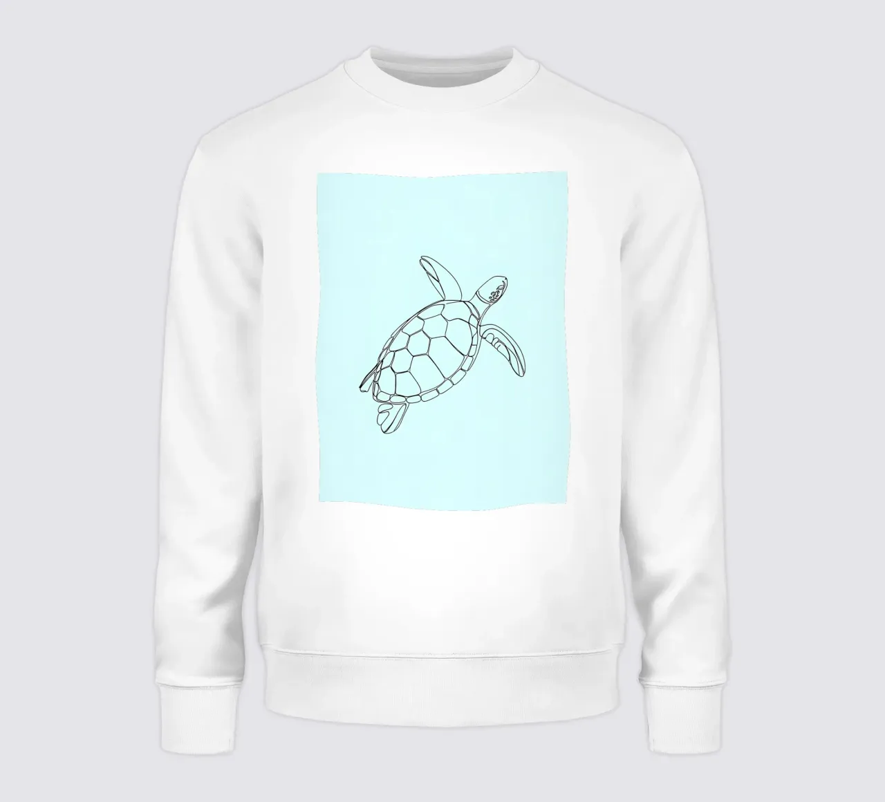 Dessin au trait minimaliste d'une tortue de mer | Modern Abstract Ar sweat de Viv Line Art