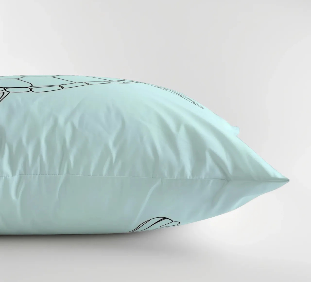 Minimalist Line Drawing of a Sea Turtle | Modern Abstract Ar decorative cushion by Viv Line Art