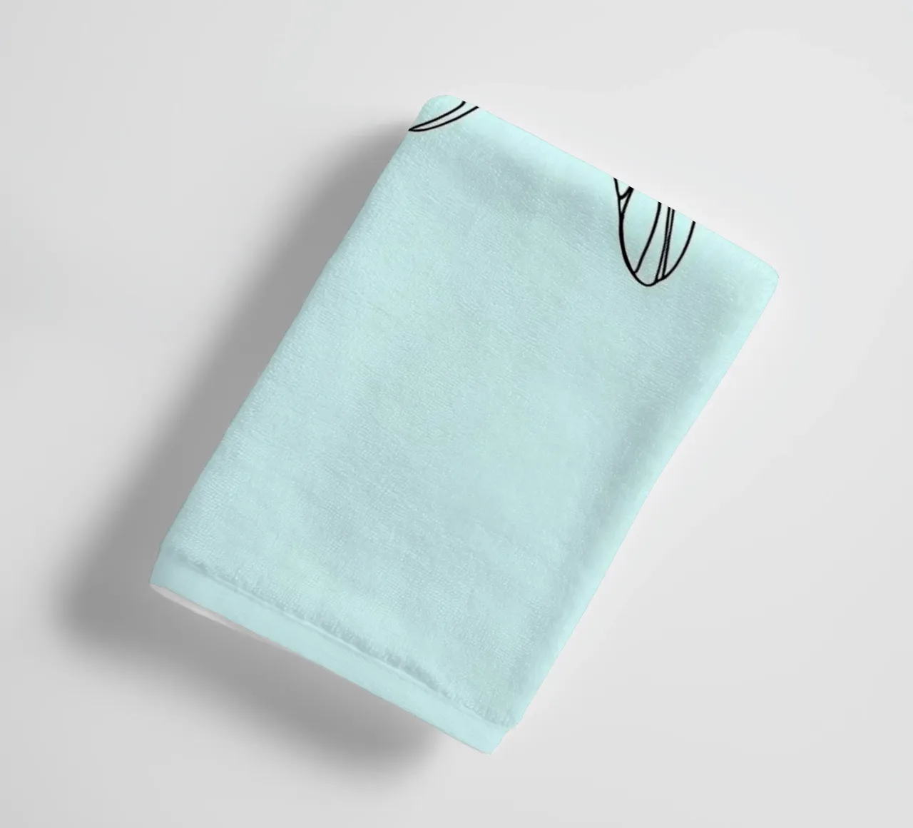 Minimalist Line Drawing of a Sea Turtle | Modern Abstract Ar towel by Viv Line Art