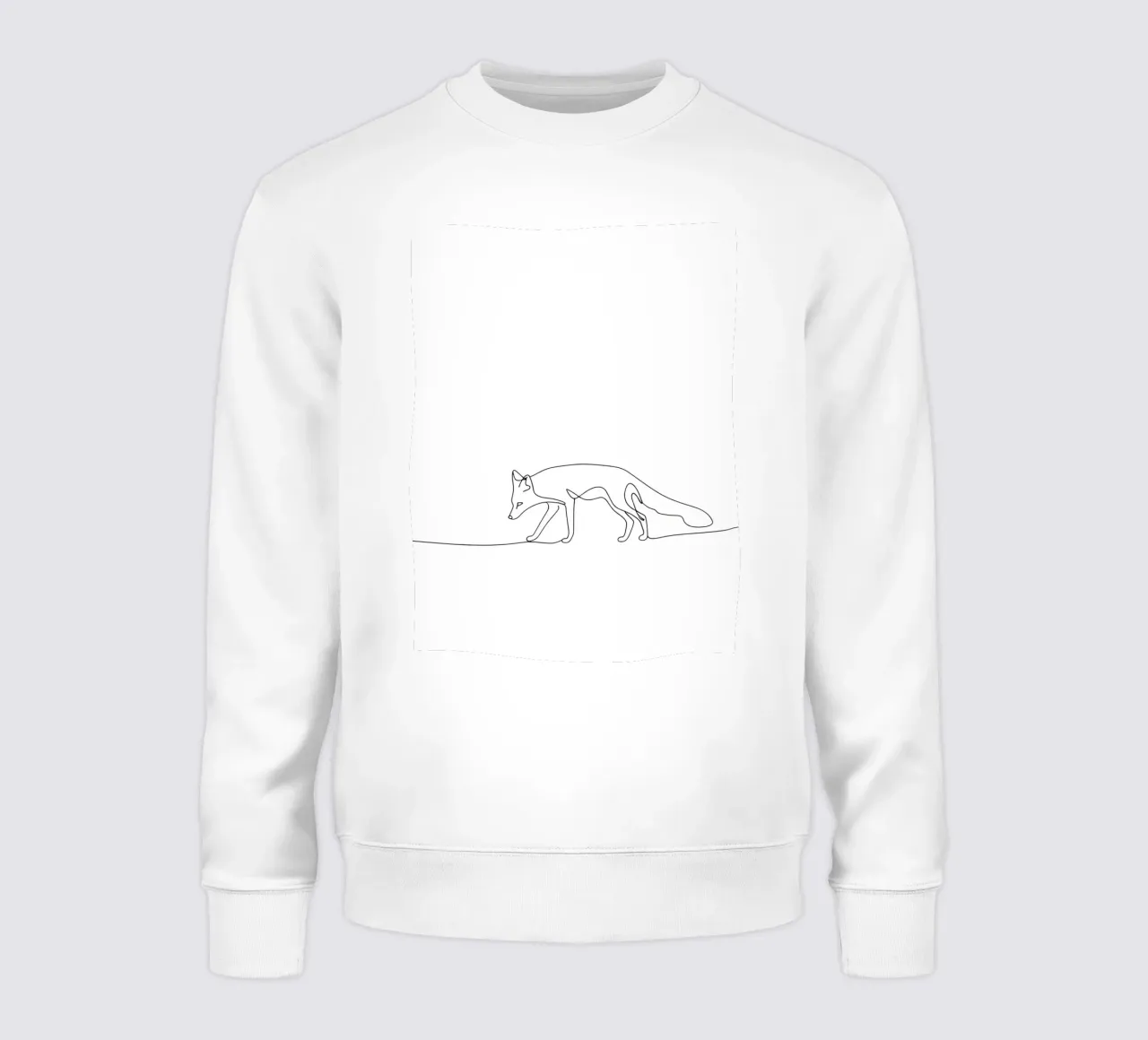 Minimalist Line Drawing of a Fox Walking | Modern Abstract A sweatshirt by Viv Line Art