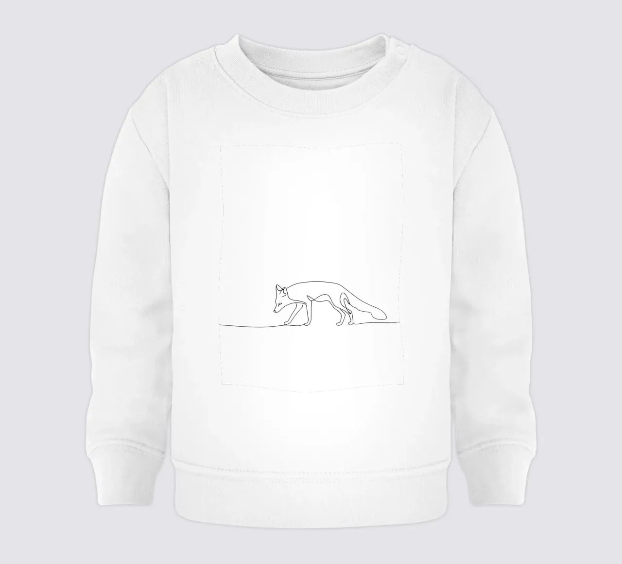 Minimalist Line Drawing of a Fox Walking | Modern Abstract A baby sweatshirt by Viv Line Art