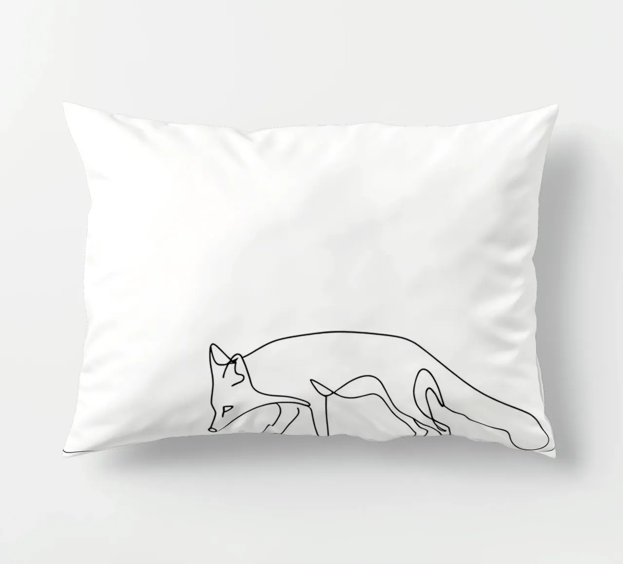 Minimalist Line Drawing of a Fox Walking | Modern Abstract A decorative cushion by Viv Line Art